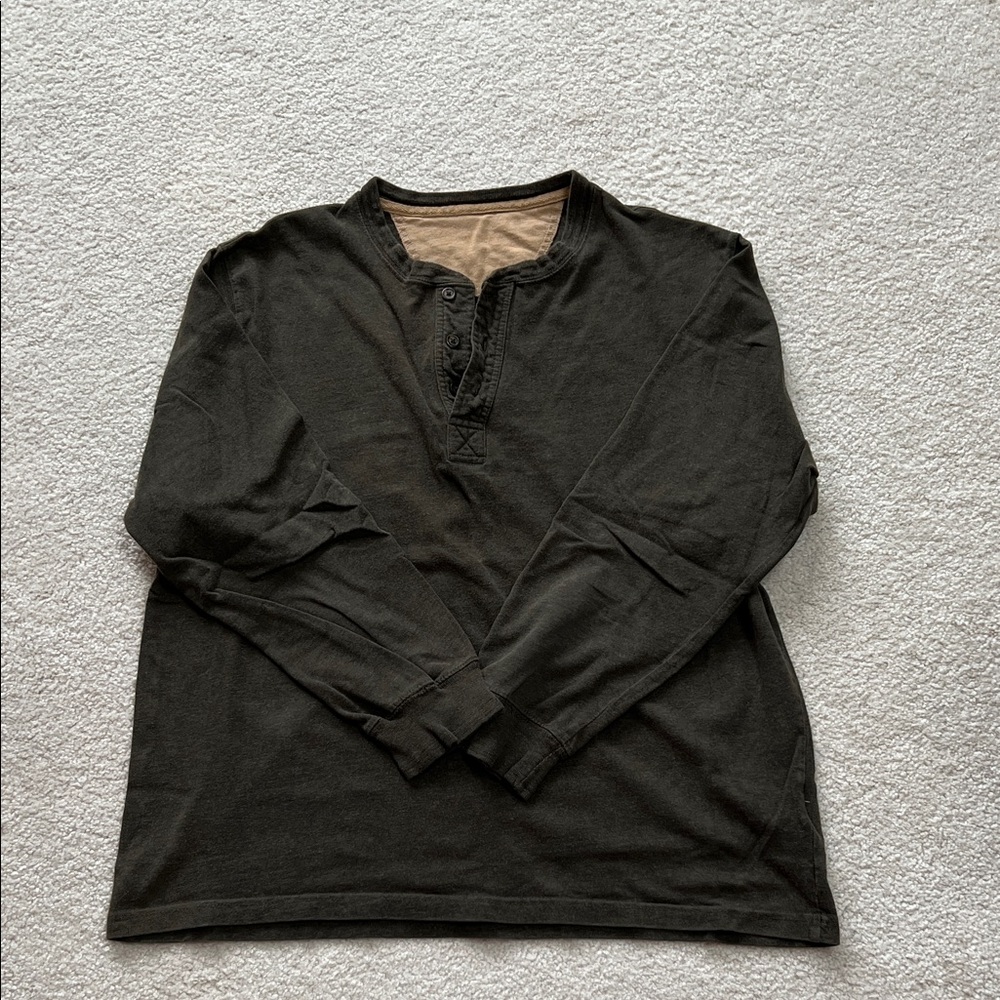 Men’s Classic Black Long Sleeve Henley Shirt